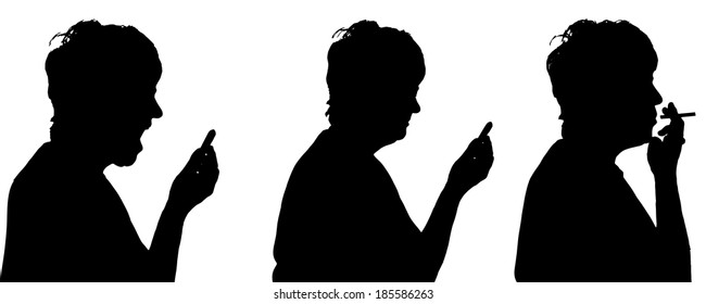 Vector silhouette of people in different situations.
