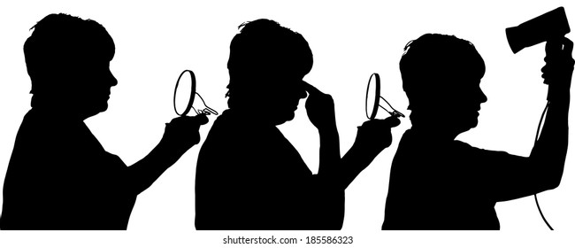 Vector silhouette of people in different situations.