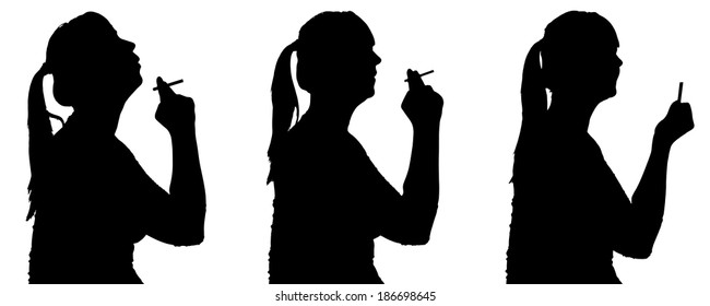 Vector silhouette of people in different situations.