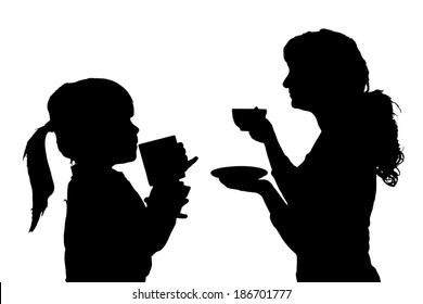 Vector silhouette of people in different situations.