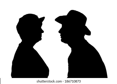 Vector silhouette of people in different situations.