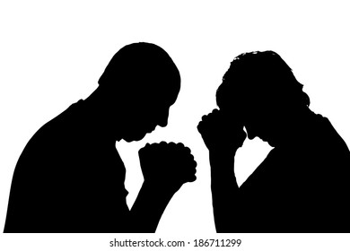 Vector silhouette of people in different situations.