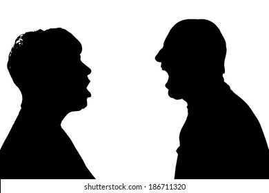 Vector silhouette of people in different situations.