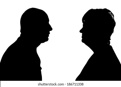 Vector silhouette of people in different situations.