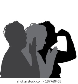 Vector silhouette of people in different situations.