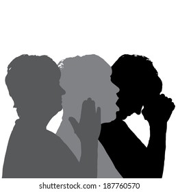 Vector silhouette of people in different situations.