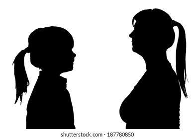 Vector silhouette of people in different situations.