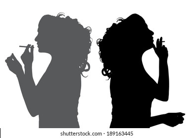 Vector silhouette of people in different situations.