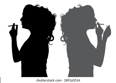 Vector silhouette of people in different situations.