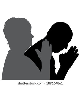 Vector silhouette of people in different situations.