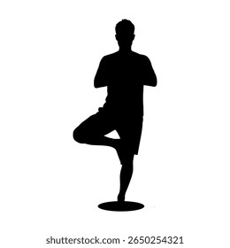 vector silhouette of people doing yoga in some yoga poses