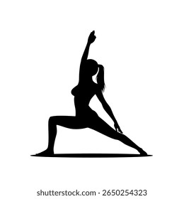 vector silhouette of people doing yoga in some yoga poses
