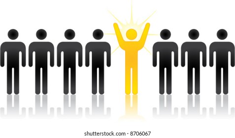 vector Silhouette people, an individual, innovator, or entrepreneur