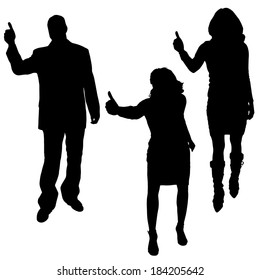 Vector silhouette of a people on a white background. 