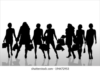 Group Kids Walking Line Silhouette Stock Vector (Royalty Free) 26991409