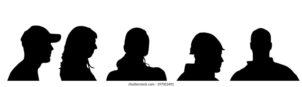 Vector silhouette of a people on a white background.