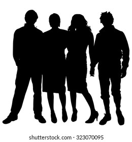 Vektorillustration Silhouette von Menschen auf weißem Hintergrund.