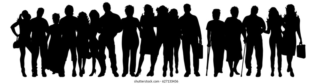 Vector Silhouette People On White Background Stock Vector (Royalty Free ...