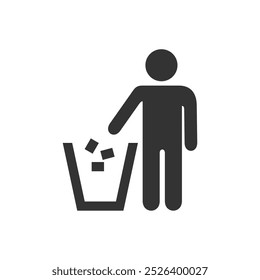 Vector silhouette of people throwing rubbish