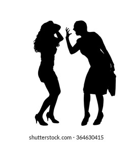 Vector silhouette of people who were arguing.