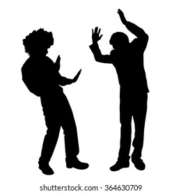 Vector silhouette of people who were arguing.