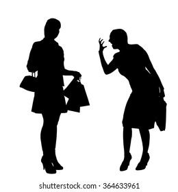 Vector silhouette of people who were arguing.