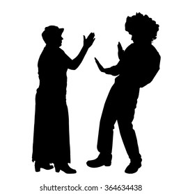 Vector silhouette of people who were arguing.