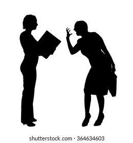 Vector silhouette of people who were arguing.