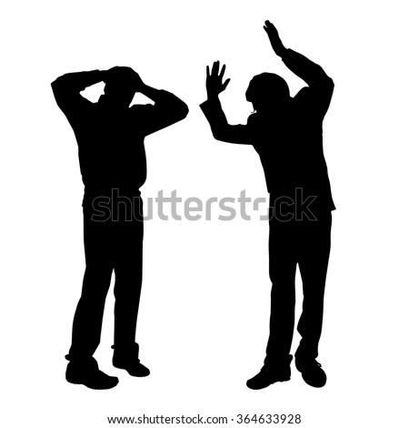 Vector silhouette of people who were arguing.