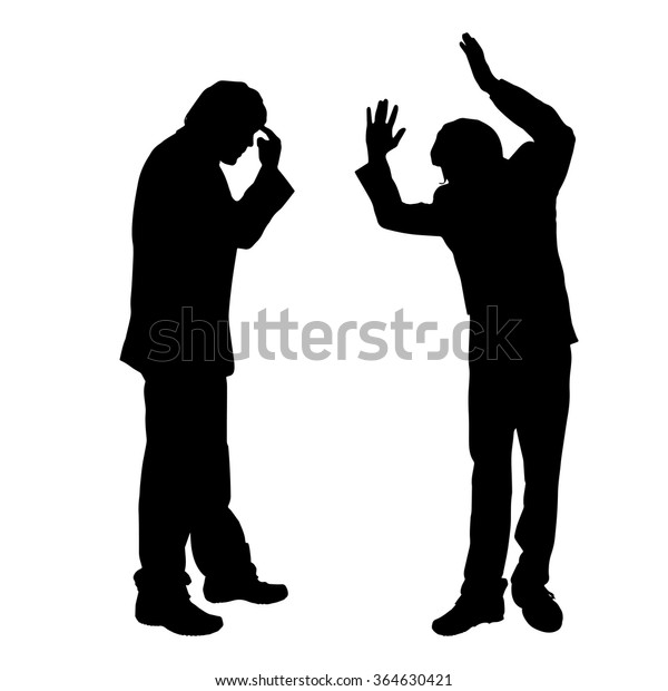 Vector Silhouette People Who Were Arguing Stock Vector (Royalty Free ...