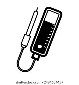 vector silhouette pH meter art design white background