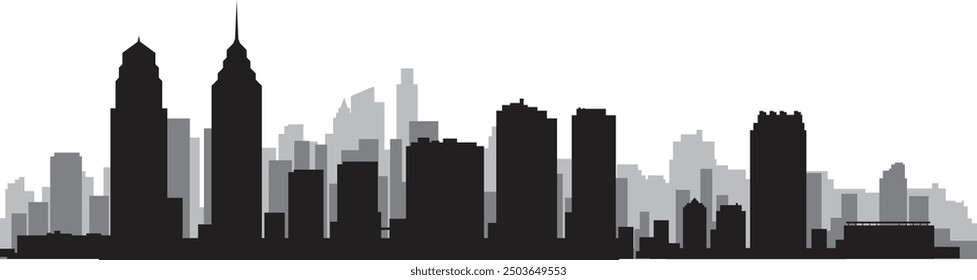 Vector silhouette of PHILADELPHIA prepared and cleaned