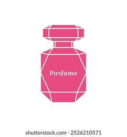 Vector silhouette of pink perfume bottle