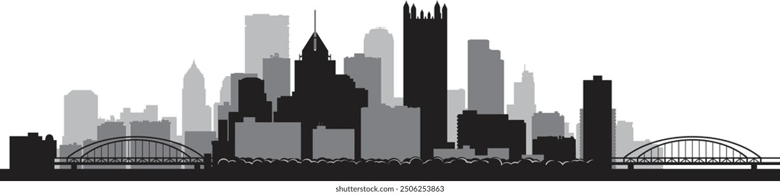 Vector silhouette of PITTSBURGH PENNSYLVANIA  prepared and cleaned
