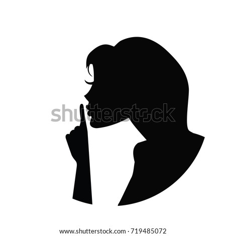 Download Vector Silhouette Please Quiet Woman Black Vector de stock ...