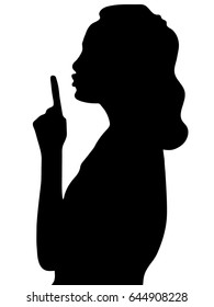 Vector silhouette of please quiet work in process, pales keep quiet! 