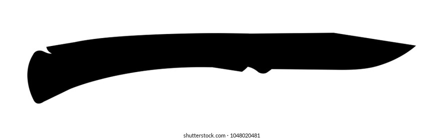 Vector silhouette of pocket knife isolated on white background