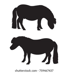 Vector silhouette of a pony on a white background.