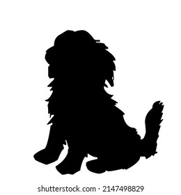 Vector silhouette of a poodle