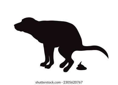 Silueta vectorial de perro con fondo blanco. Símbolo de mascota.