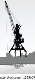 Vector Silhouette of the port crane