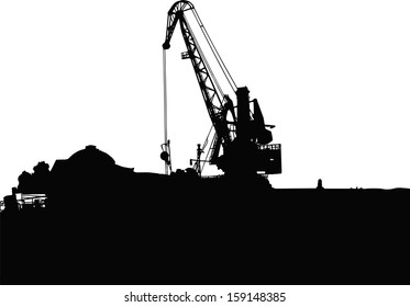 Vector Silhouette of the port crane
