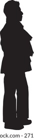  Vektor, Silhouette eines Porträts von ernst Senior Frau stehend