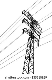 Vector Silhouette Power Poles Stock Vector (Royalty Free) 135810929 ...