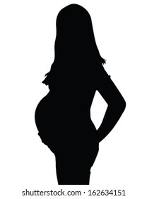 Vector Silhouette of a pregnant woman