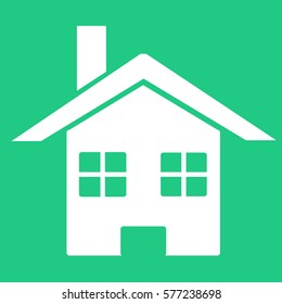 vector silhouette of a private house in the background