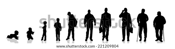 Vector Silhouette Process Generational People Stock Vector (Royalty ...