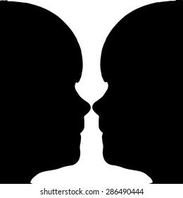 Goblet Two Heads Vector Illustration Optical Stock Vector (Royalty Free ...