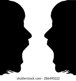 Vector Silhouette Profile Face Family On Stock Vector (Royalty Free ...