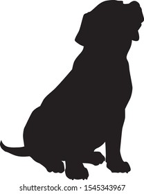 Vector silhouette of a puppy dog